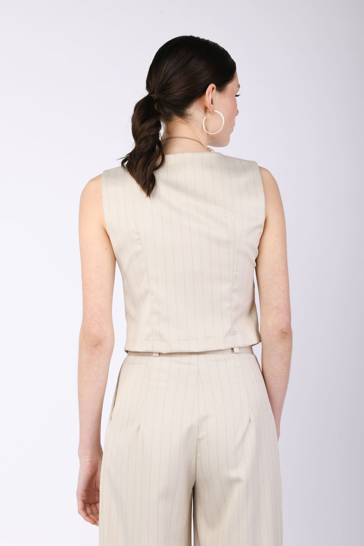 Gilet in tessuto gessato
