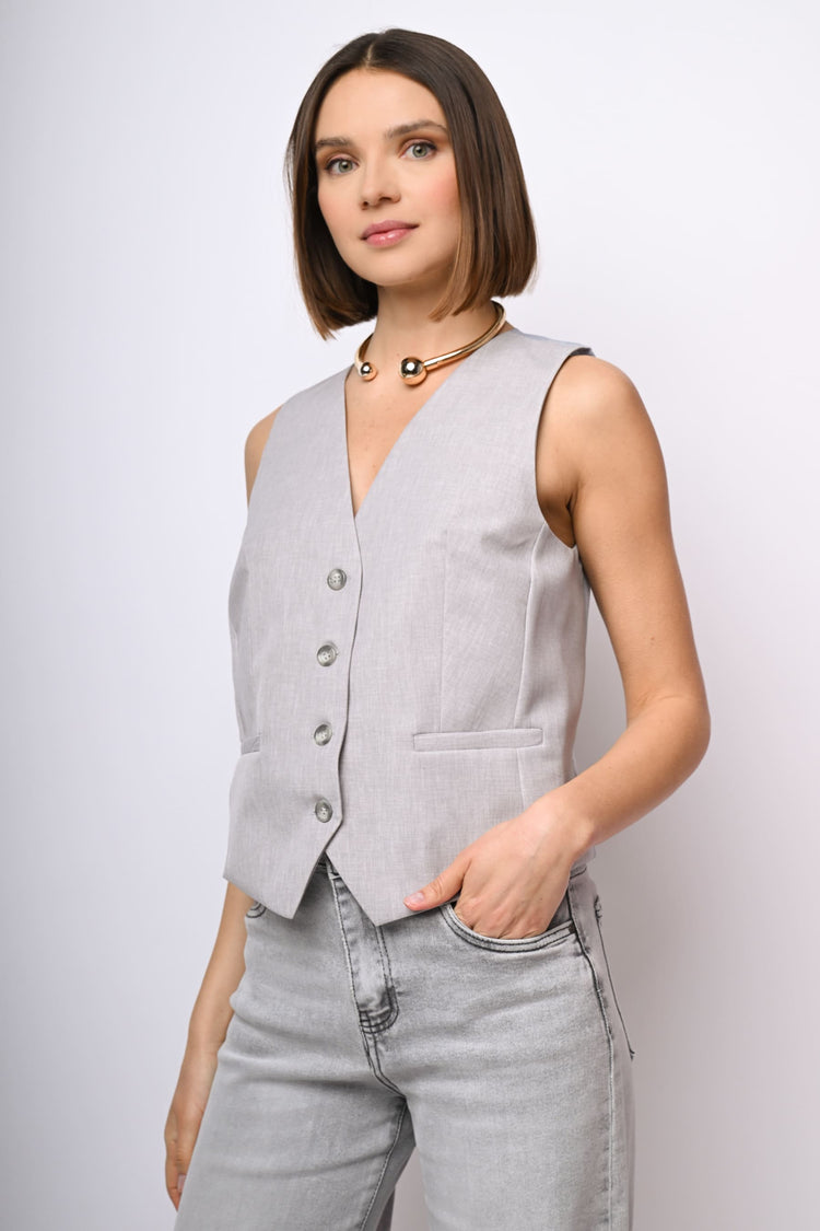Gilet con retro in raso