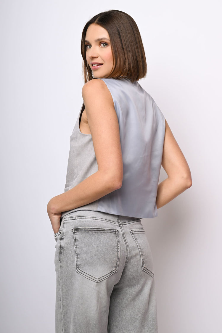 Gilet con retro in raso