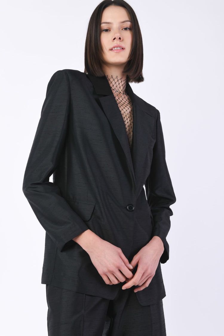 Blazer mannish in shantung