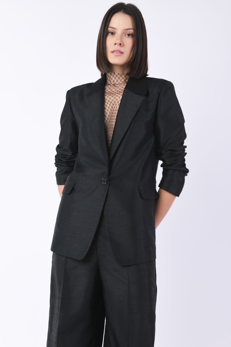 Blazer mannish in shantung
