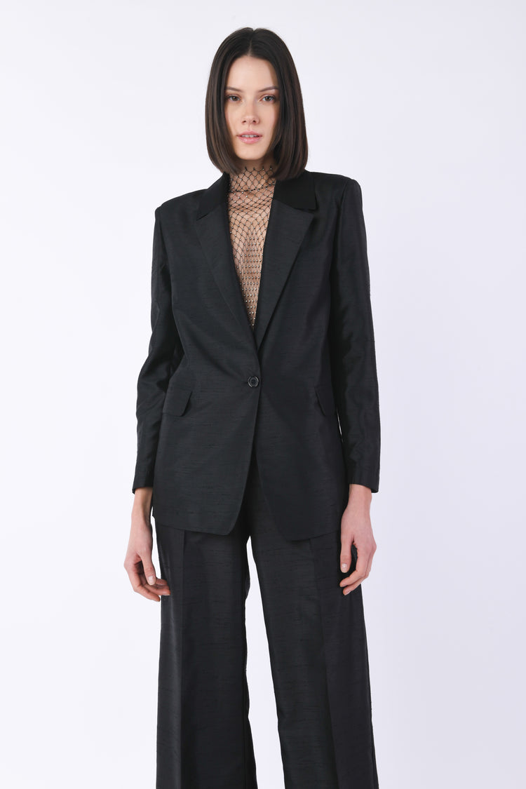 Blazer mannish in shantung