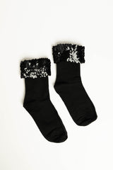 Calzini neri con paillettes