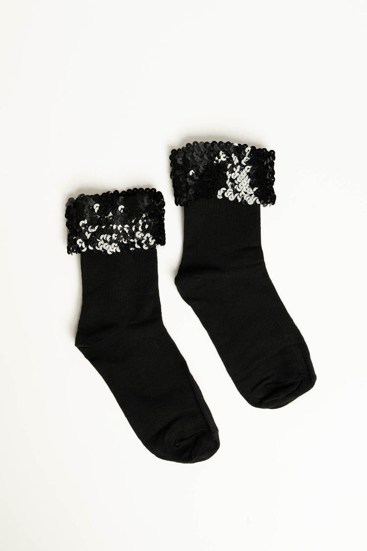 Calzini neri con paillettes