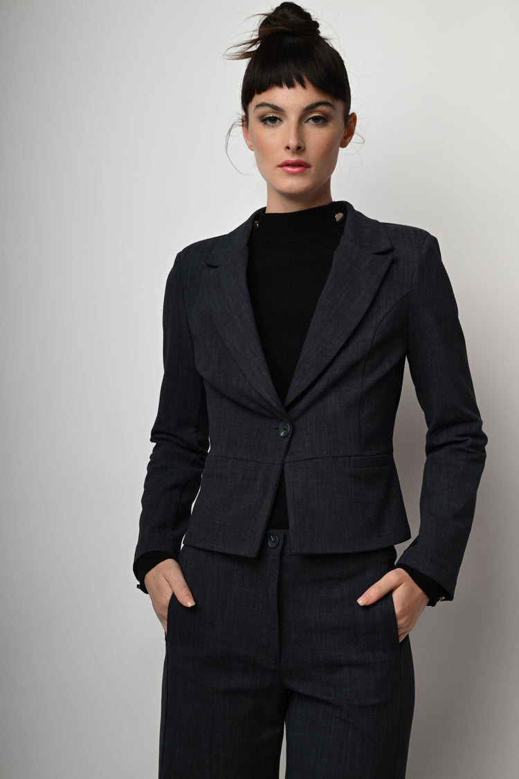 Blazer monopetto misto viscosa