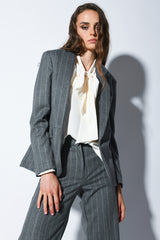 Blazer misto viscosa gessato