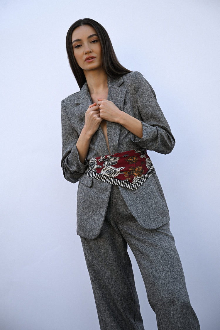 Blazer con maniche arricciate
