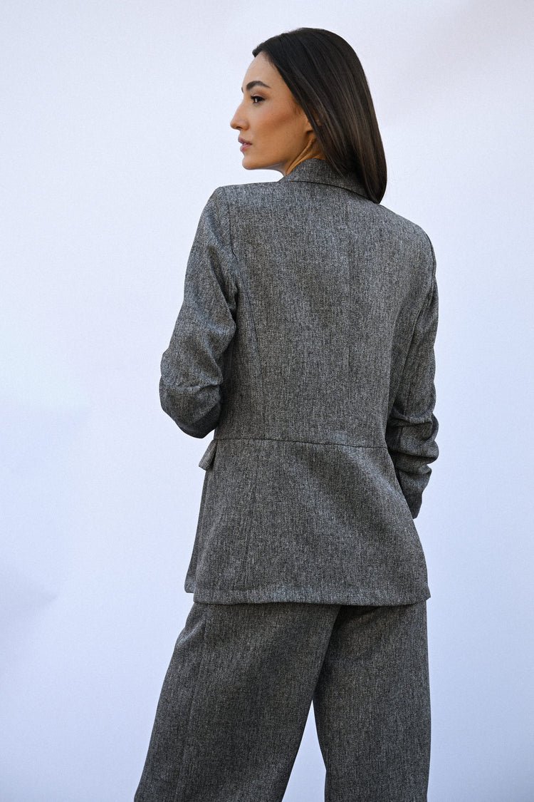 Blazer con maniche arricciate