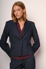 Blazer gessato monopetto