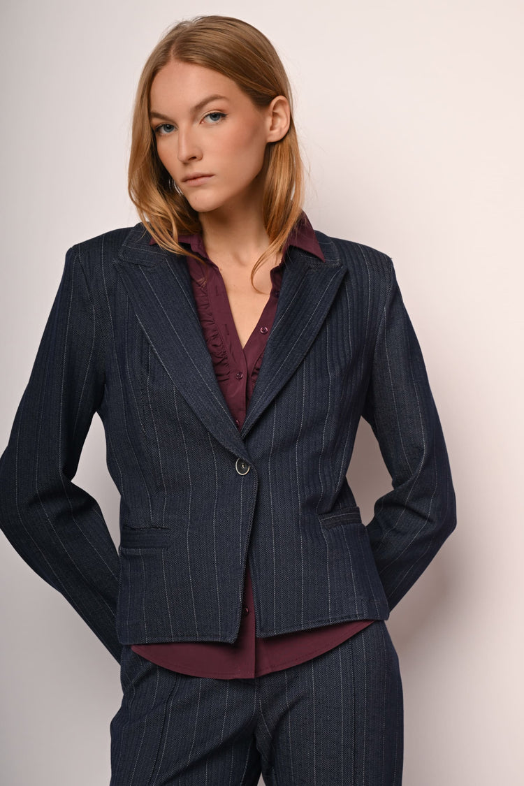 Blazer gessato monopetto