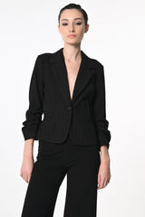 Blazer a stampa gessata lurex