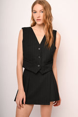 Gilet in gessato lurex