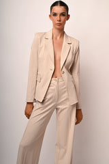 Blazer monopetto gessato glitter