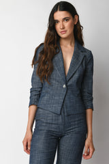 Blazer monopetto misto cotone
