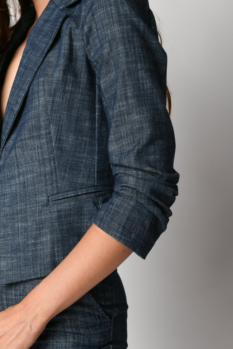 Blazer monopetto misto cotone