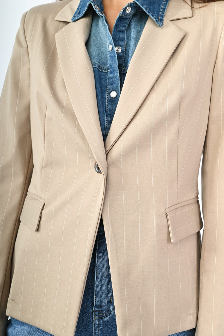 Blazer monopetto gessato