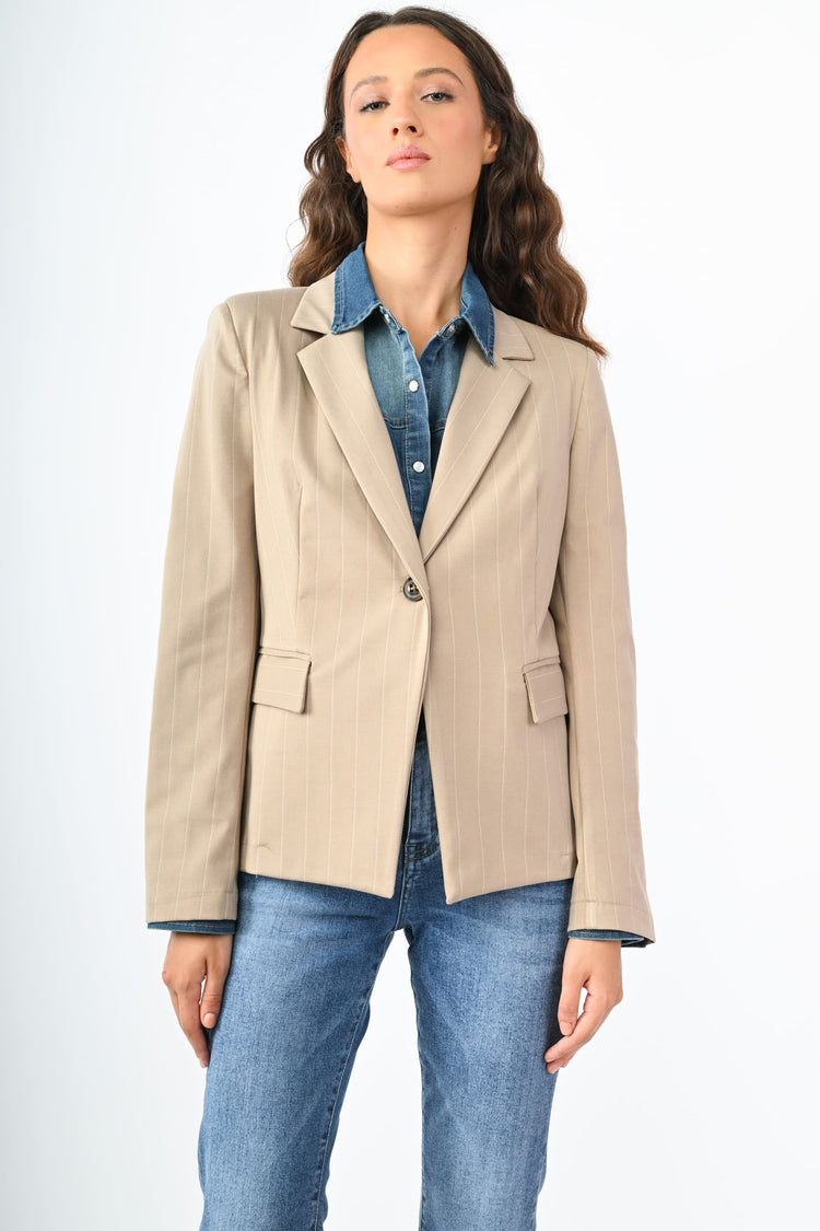 Blazer monopetto gessato