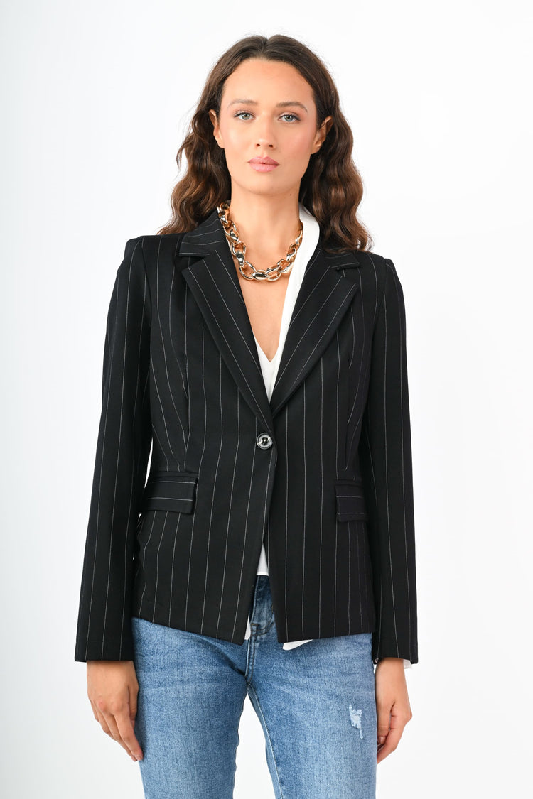 Blazer monopetto gessato