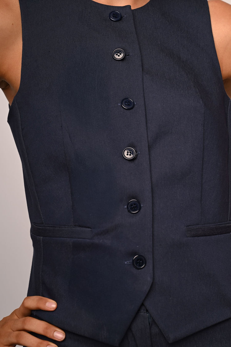 Gilet girocollo misto viscosa