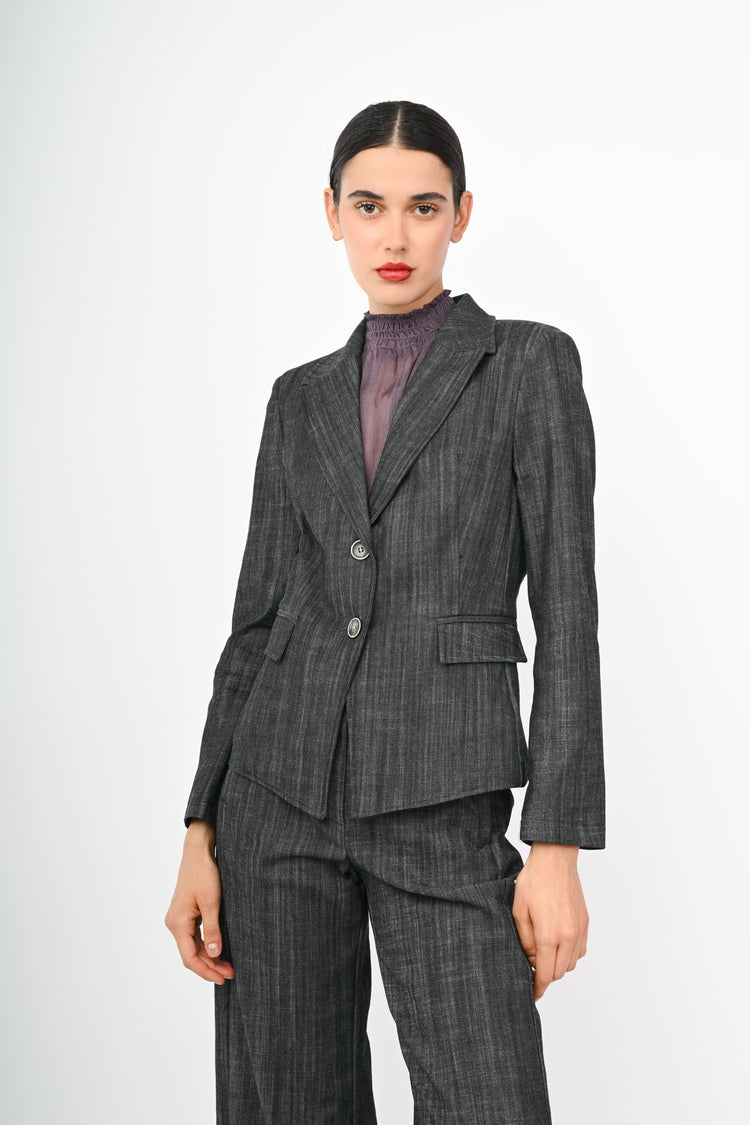 Blazer monopetto misto cotone