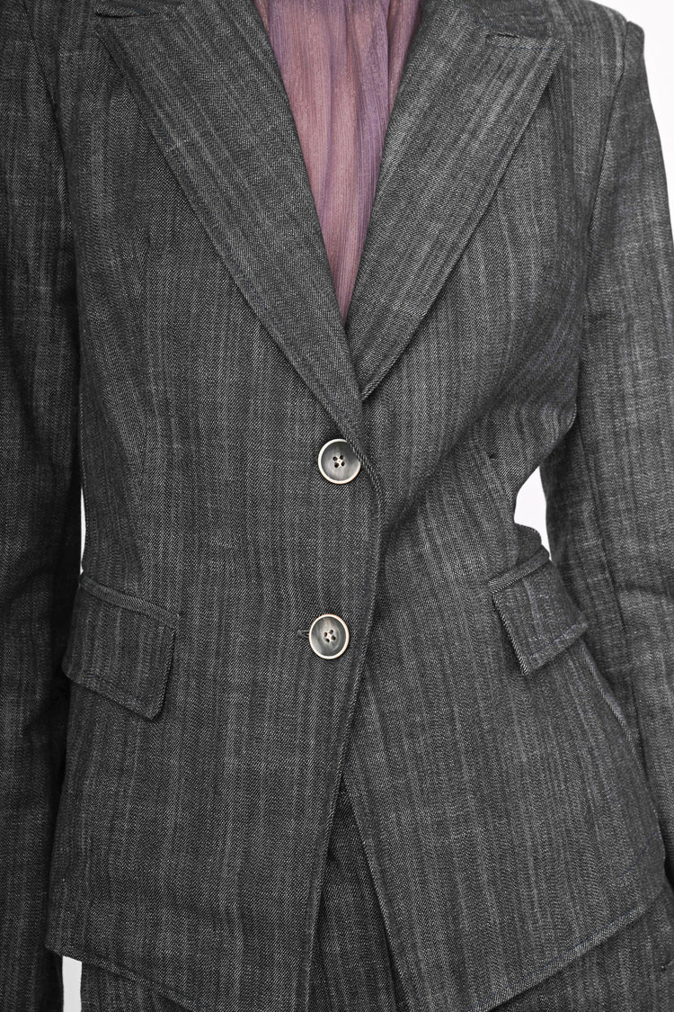 Blazer monopetto misto cotone
