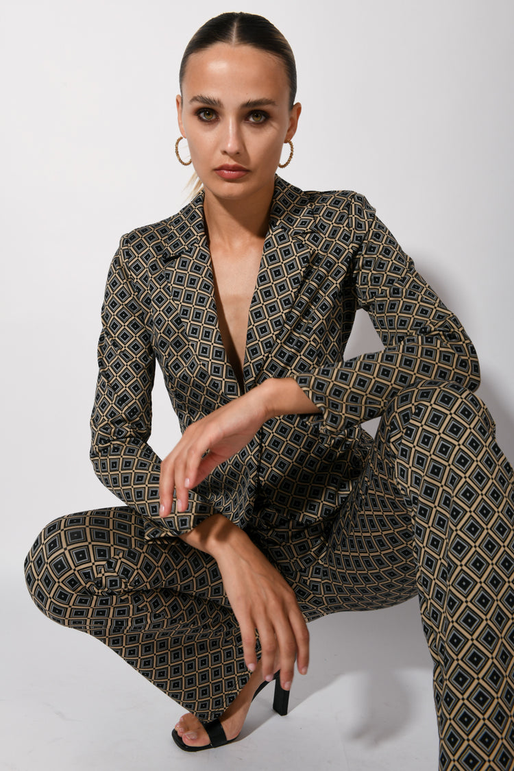 Blazer monopetto a stampa