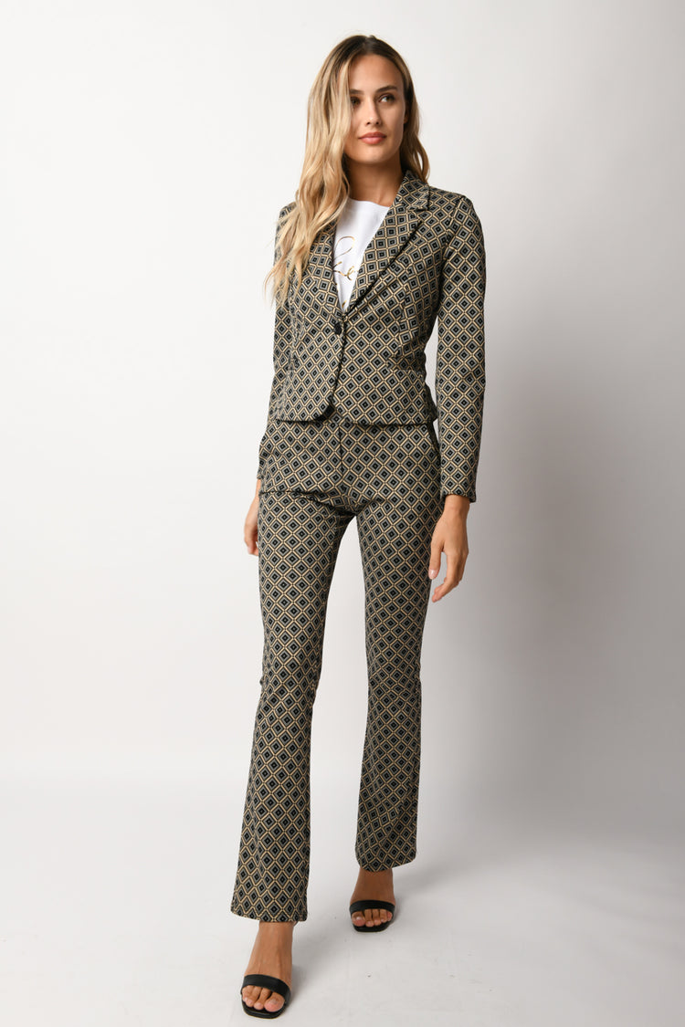 Blazer monopetto a stampa