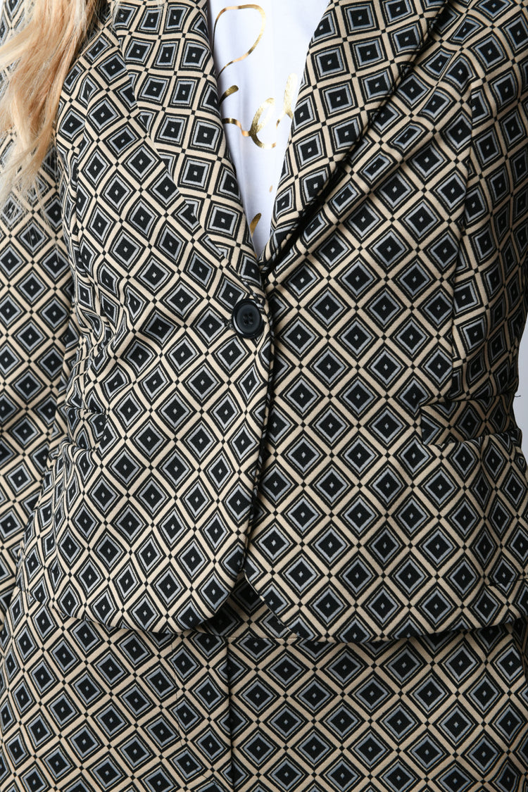 Blazer monopetto a stampa