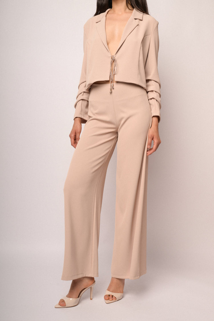 Pantaloni palazzo rosa cipria