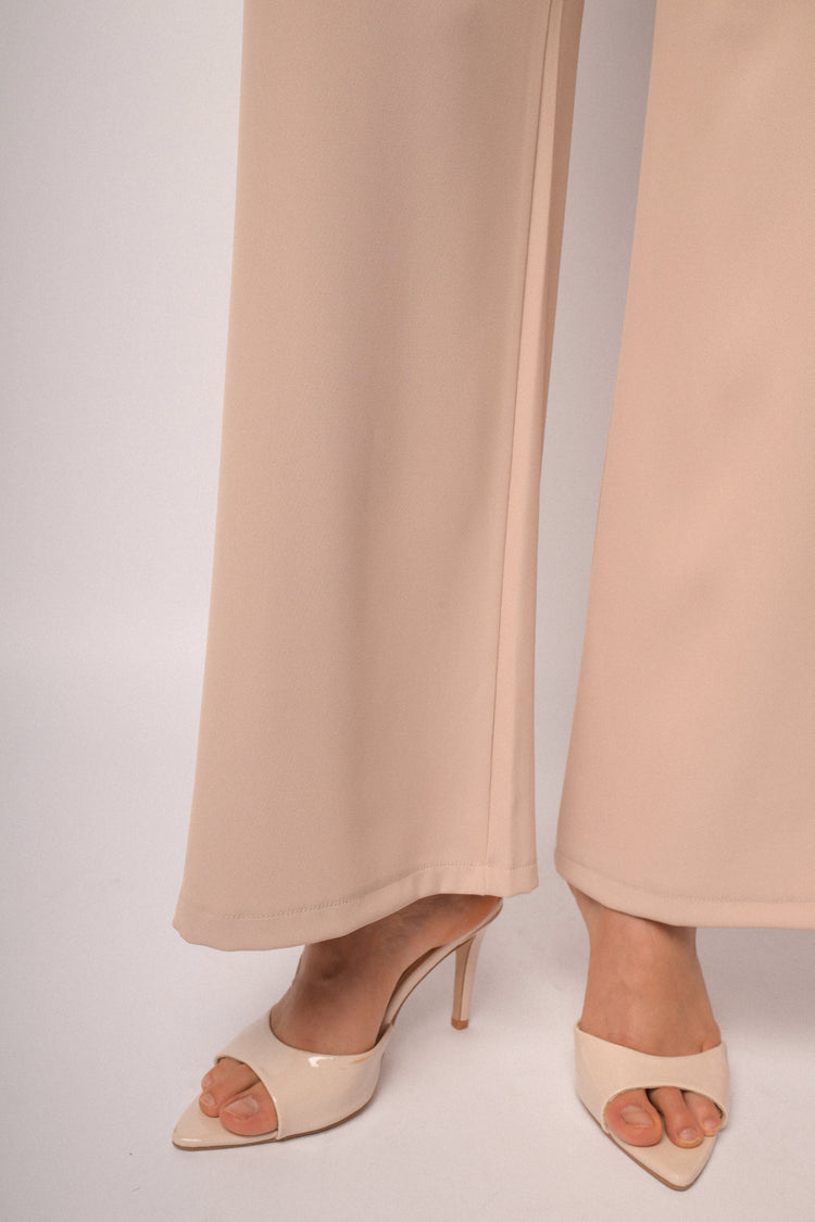 Pantaloni palazzo rosa cipria