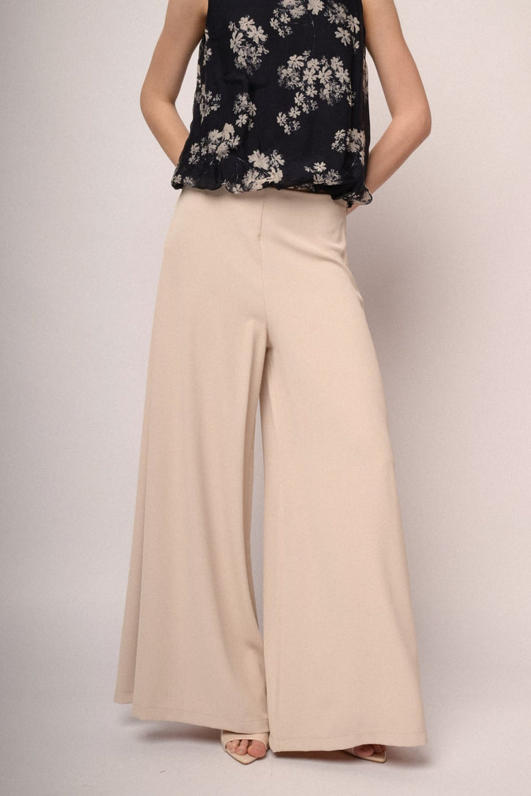 Pantaloni a gamba extra large beige