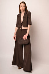 Pantaloni a gamba extra-large cioccolato