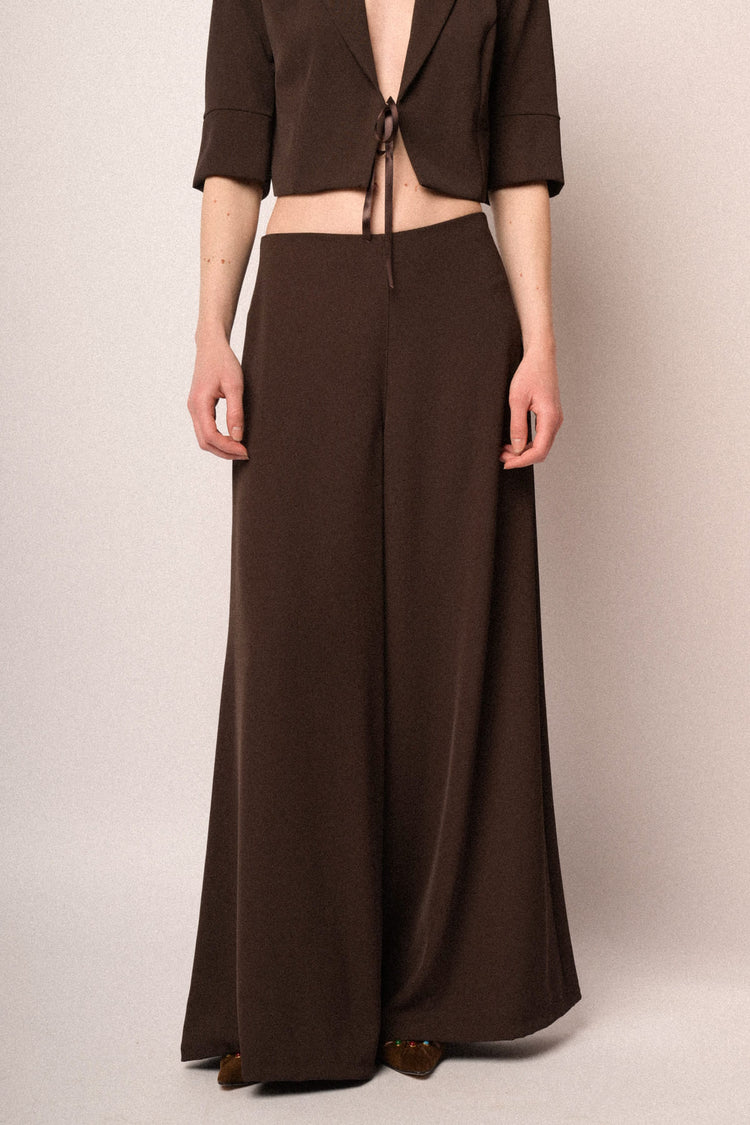Pantaloni a gamba extra-large cioccolato