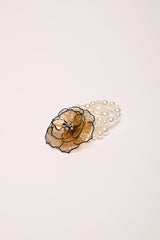 Bracciale con perle e fiore 3D