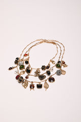 Collana a tre fili con pendenti mix