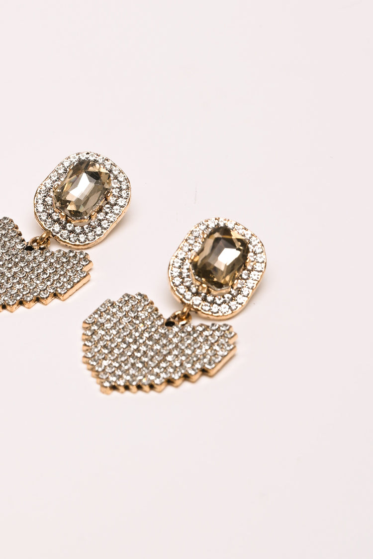 Orecchini a cuore con strass