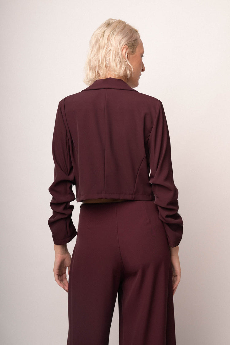 Bolerino bordeaux con laccio lucido