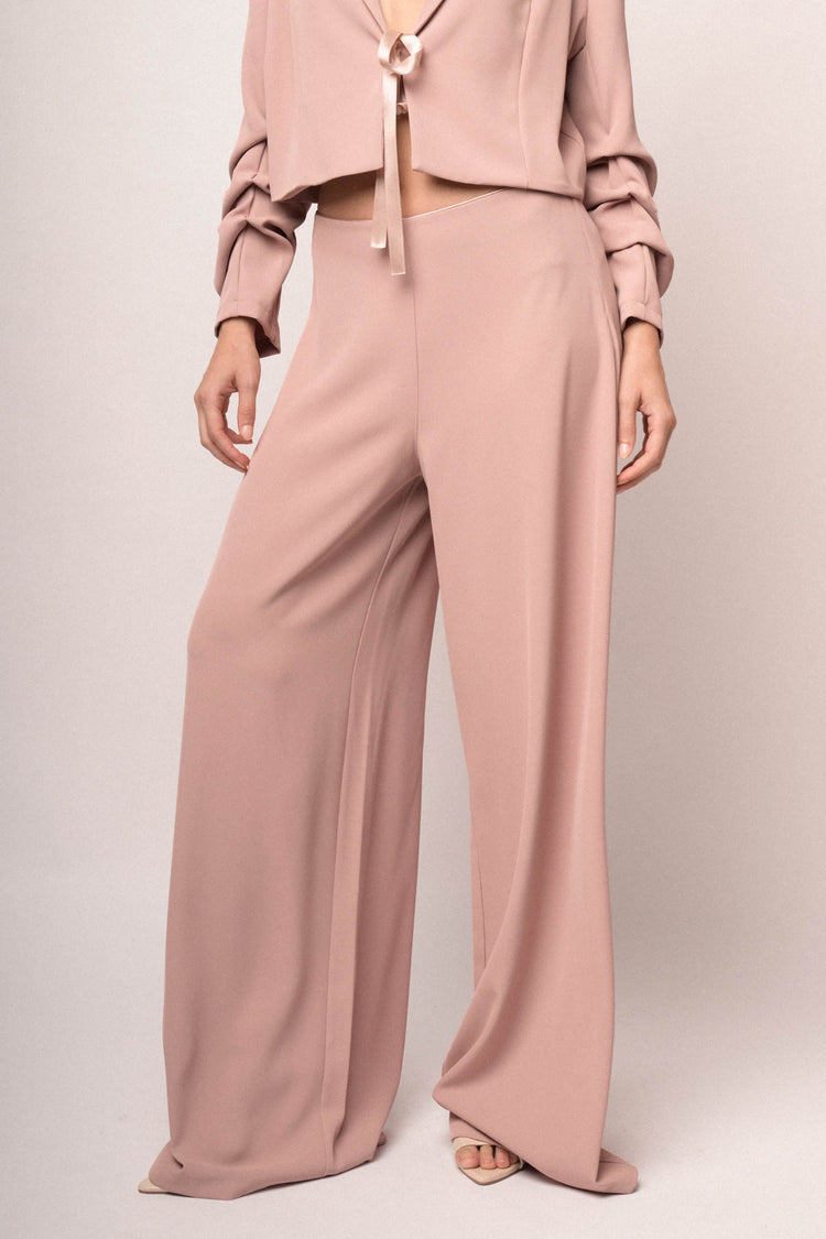 Pantaloni palazzo rosa