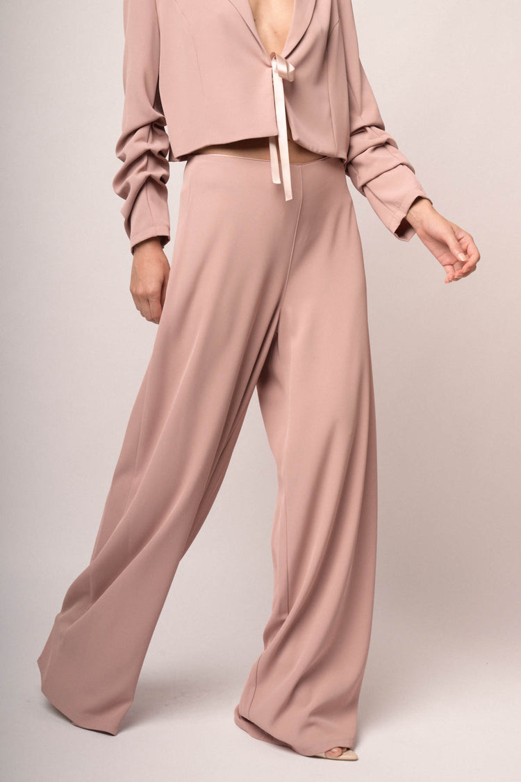 Pantaloni palazzo rosa