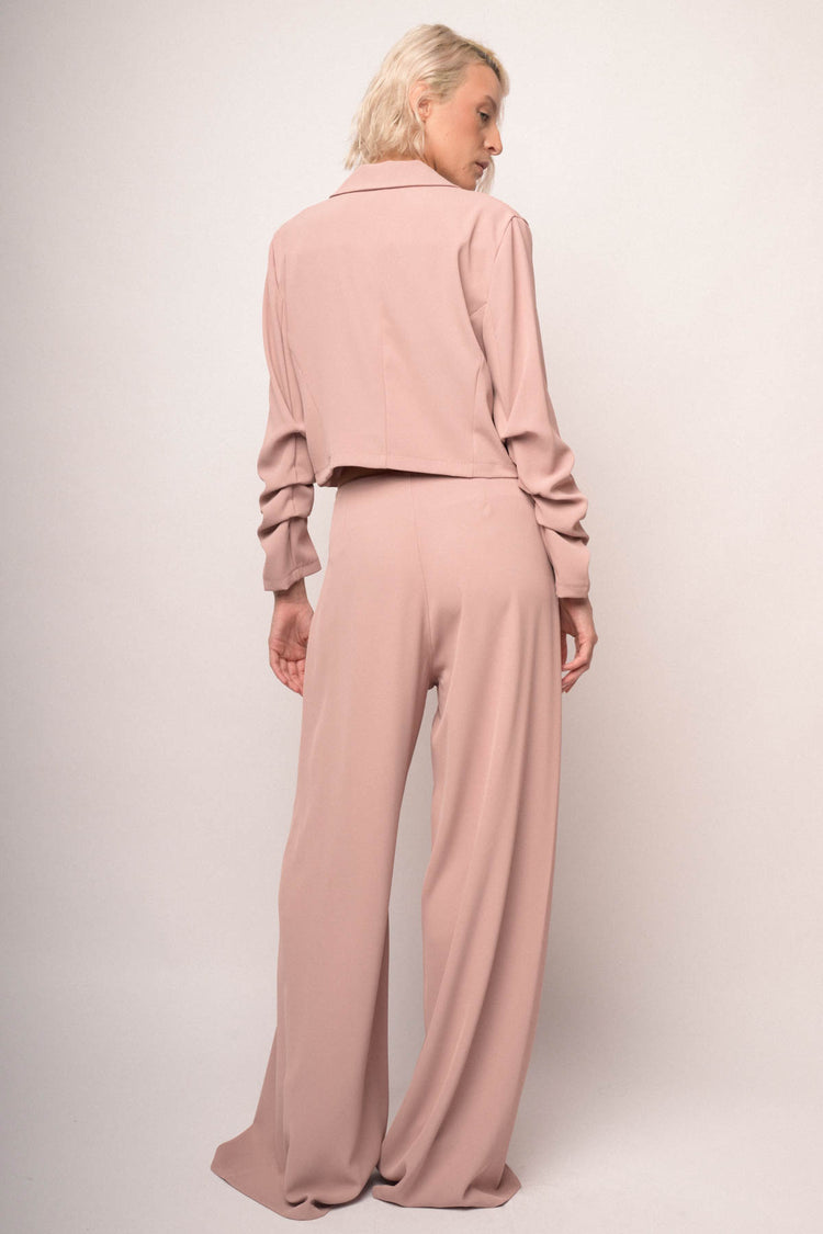 Pantaloni palazzo rosa