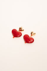 Orecchini con cuore rosso