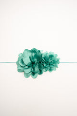 Cintura sottile verde menta con fiori 3D