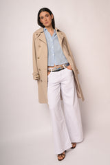 Trench lungo doppiopetto beige