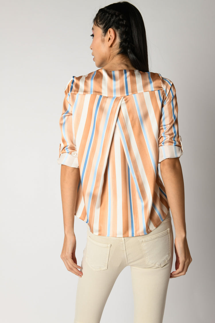 Blusa in raso a righe