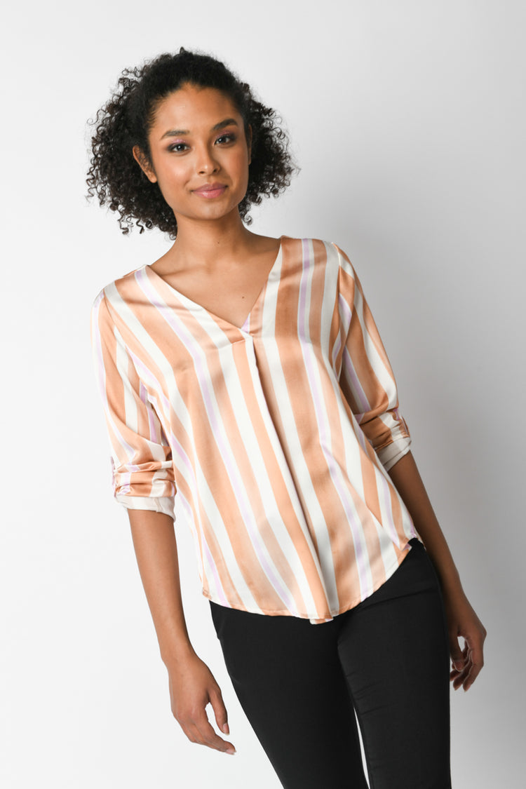 Blusa in raso a righe