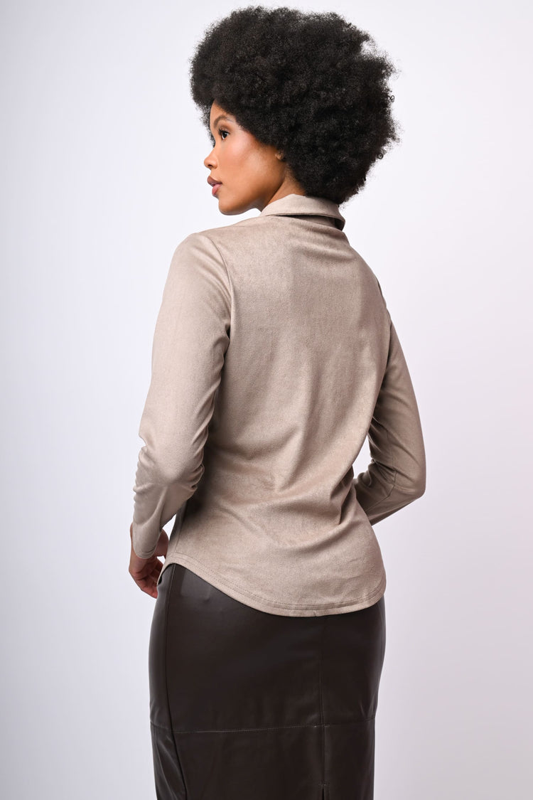 Camicia in faux suede
