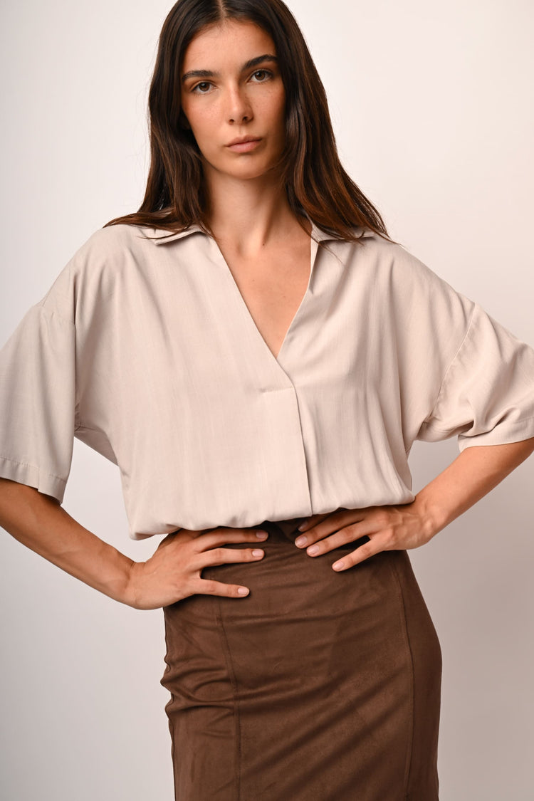 Camicia crop a palloncino