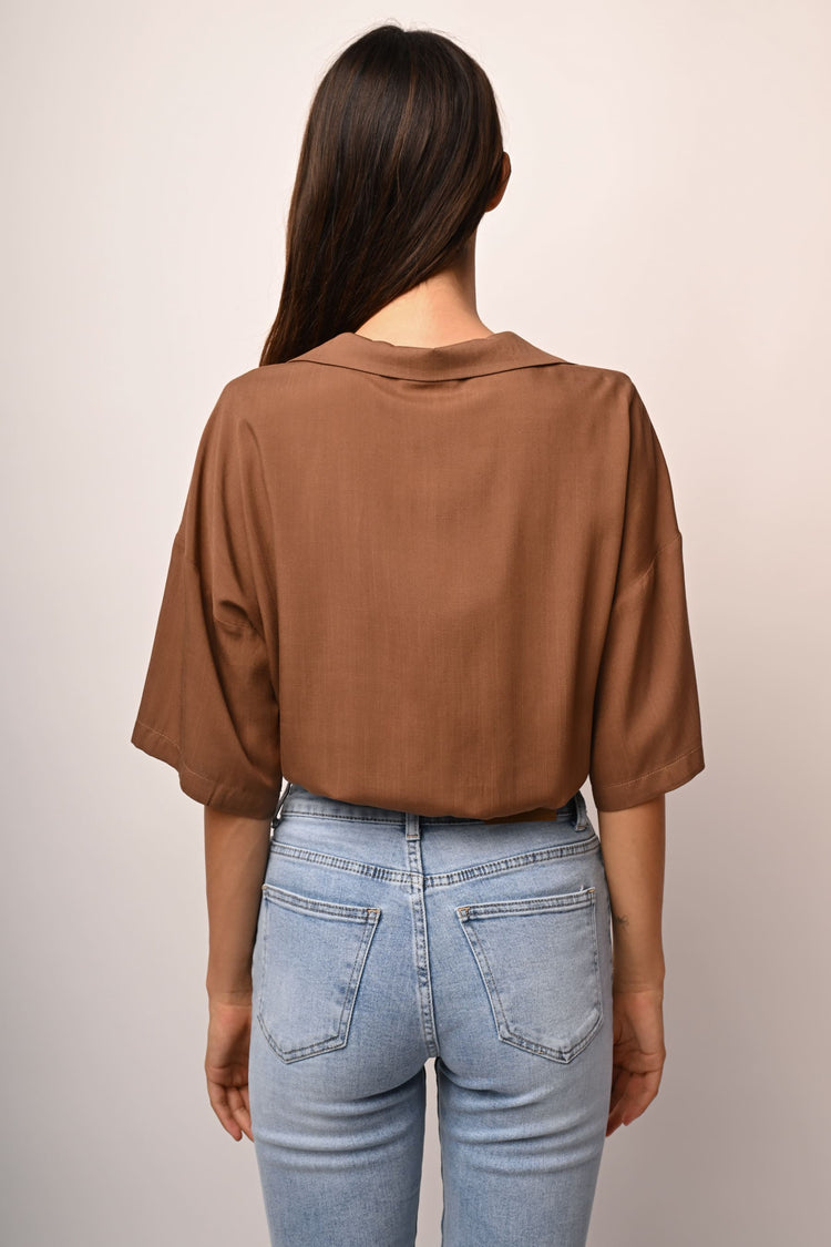 Camicia crop a palloncino