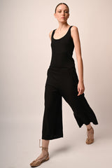Pantaloni crop misto viscosa