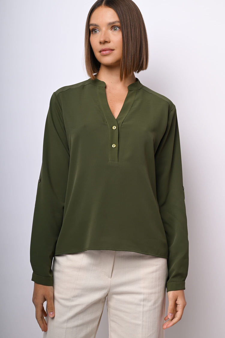 Camicia con scollo alla tunisina
